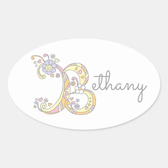 Bethany or your name beginning with B label (Front)