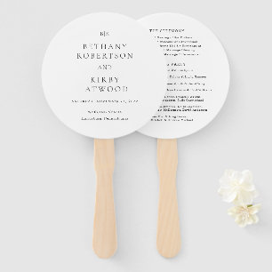Bethany Traditional Elegant Wedding Program Hand Fan