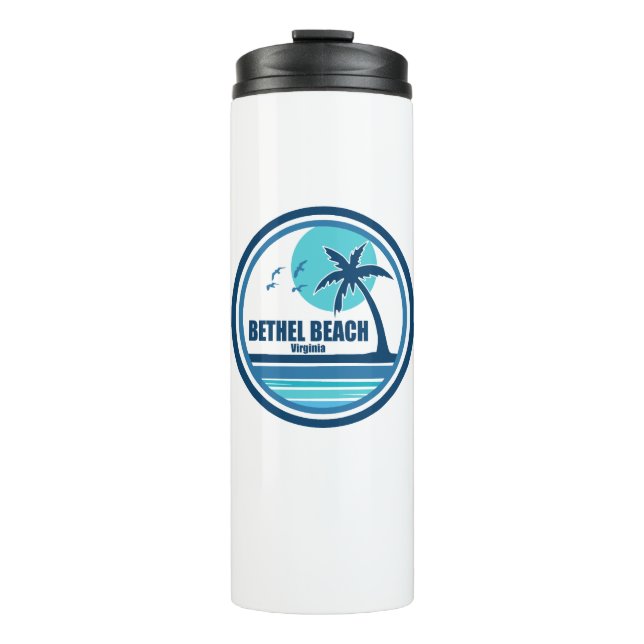 Bethel Beach Virginia Palm Tree Birds Thermal Tumbler (Front)