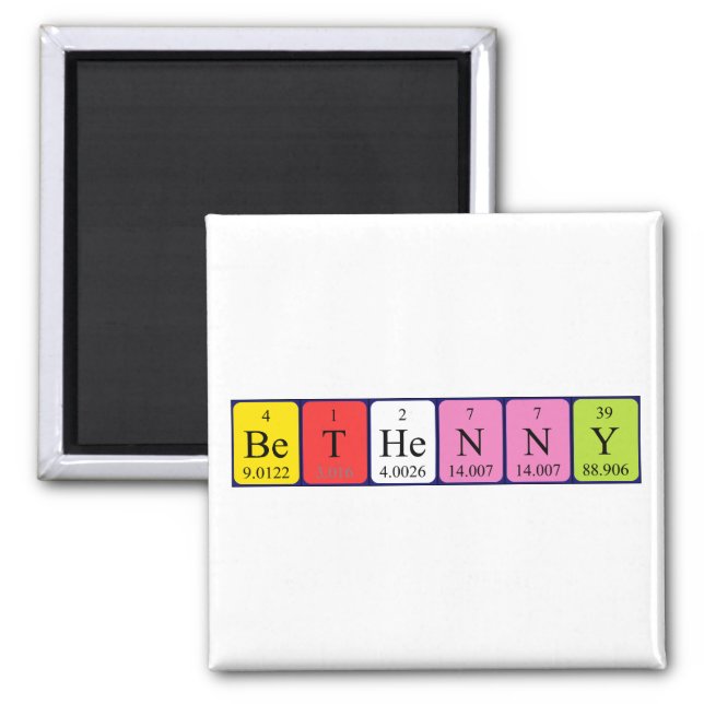 Bethenny periodic table name magnet (Front)