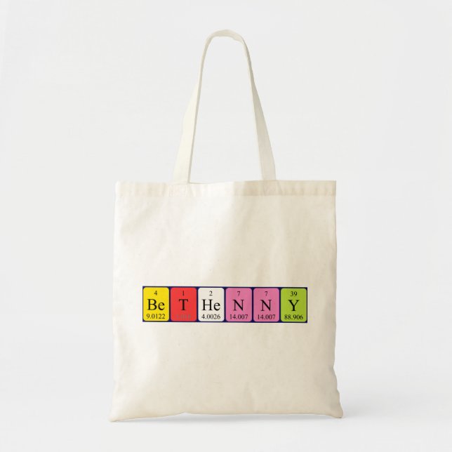 Bethenny periodic table name tote bag (Front)