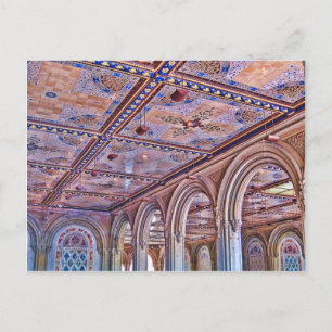 Bethesda Arcade, Central Park Postcard