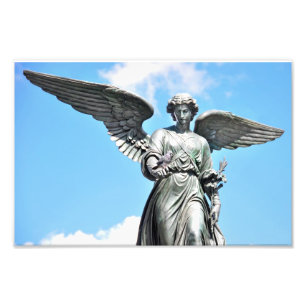 Bethesda Fountain Statue in Central Park, NY Photo Print