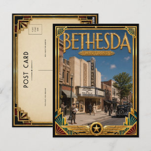Bethesda Maryland Vintage Art Deco Golden Age Postcard