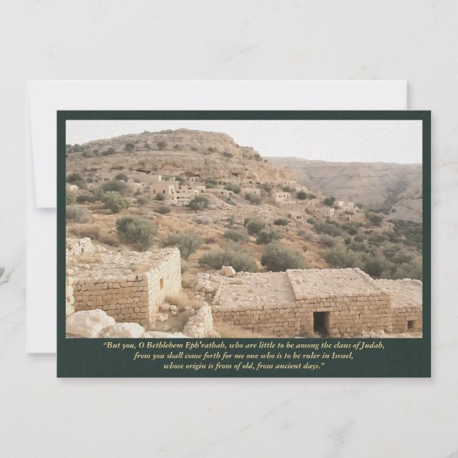 Bethlehem Ephrathah—Micah 5:2 Biblical Art Invitation (Front)