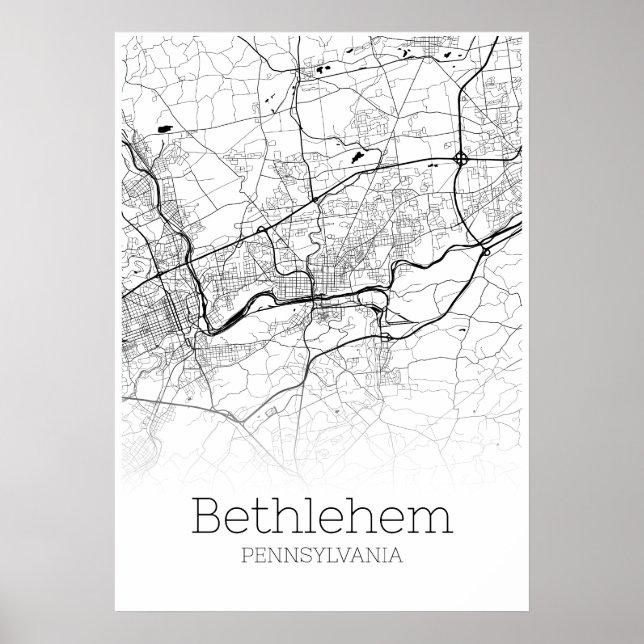 Bethlehem Map - Pennsylvania - City Map Poster (Front)