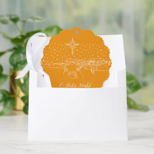 Bethlehem nativity custom tree decoration card