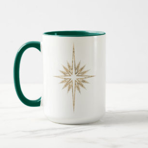 Bethlehem Nativity Star Scripture Green Christmas Mug