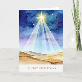 Bethlehem Night Sky Star Merry Christmas Holiday Card