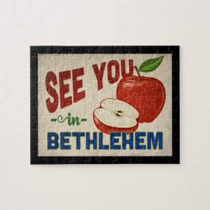 Bethlehem Pennsylvania Apple - Vintage Travel Jigsaw Puzzle