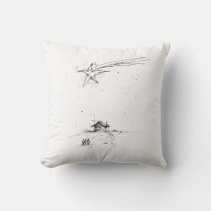 Bethlehem Star and Three Kings - Nativity Scene Cushion