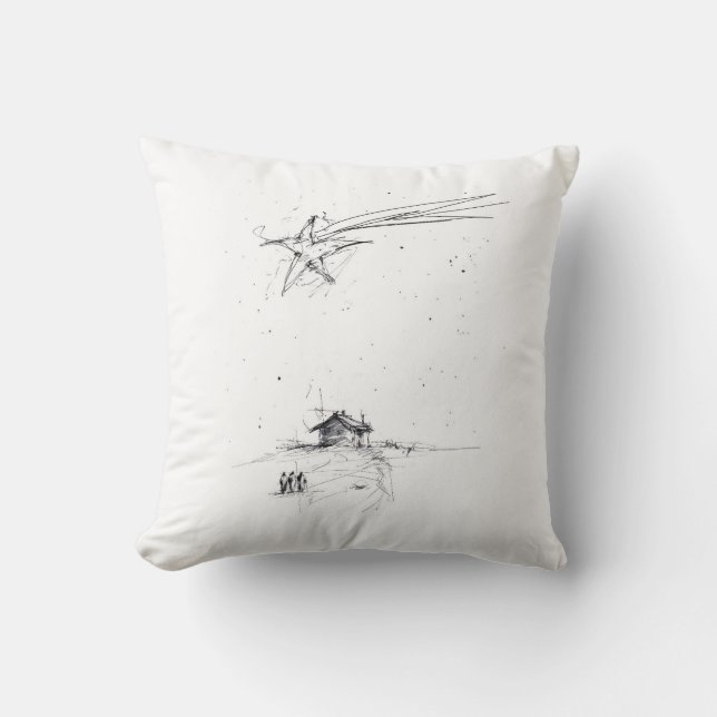 Bethlehem Star and Three Kings - Nativity Scene Cushion (Front)