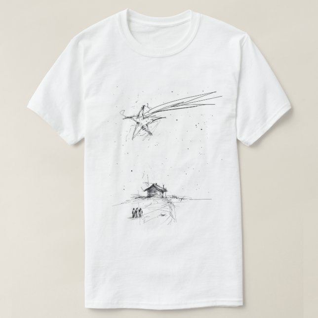 Bethlehem Star and Three Kings - Nativity Scene T-Shirt (Design Front)