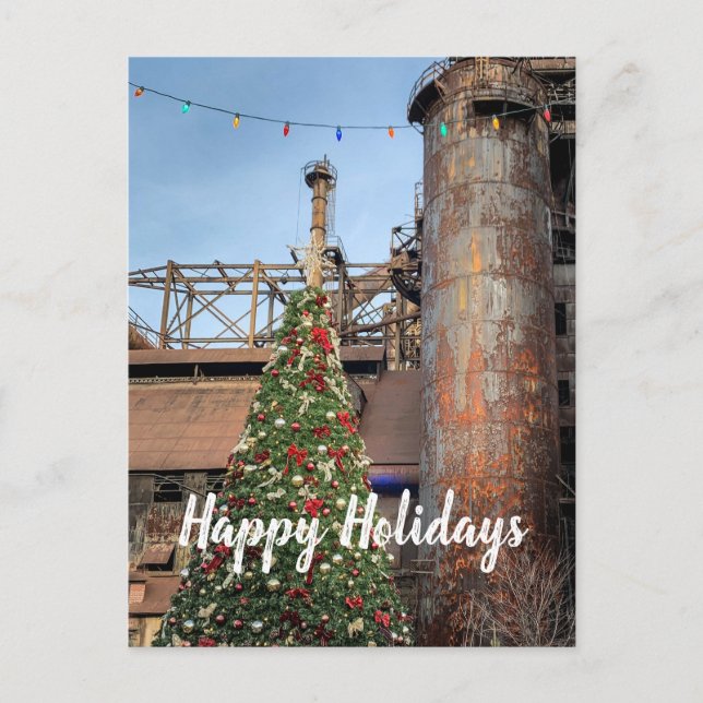 Bethlehem Steel PA Christmas Happy Holidays Postcard (Front)