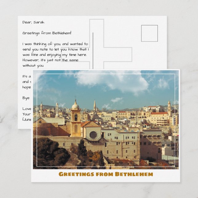 Bethlehem with Skyline Postcard (Front/Back)