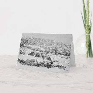 Bethlehem with snow holiday card