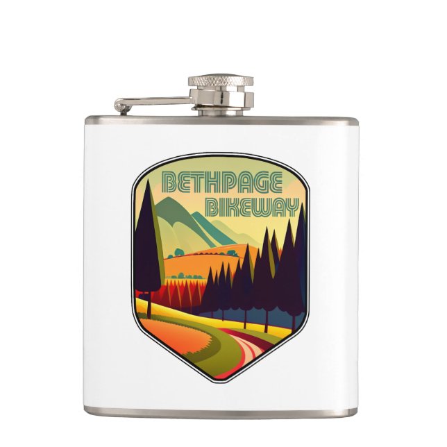 Bethpage Bikeway Colours Hip Flask (Front)