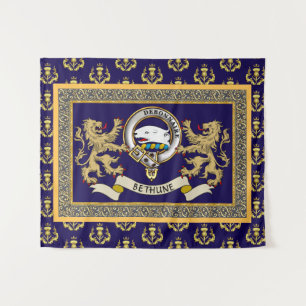 Bethune Clan Badge Personalised Blue Tapestry