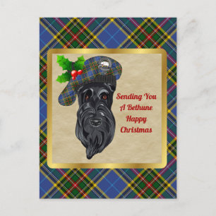 Bethune Clan Badge & Tartan Christmas Postcard