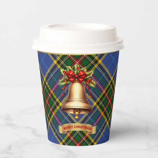 Bethune Personalised Tartan Christmas  Paper Cups (Front)