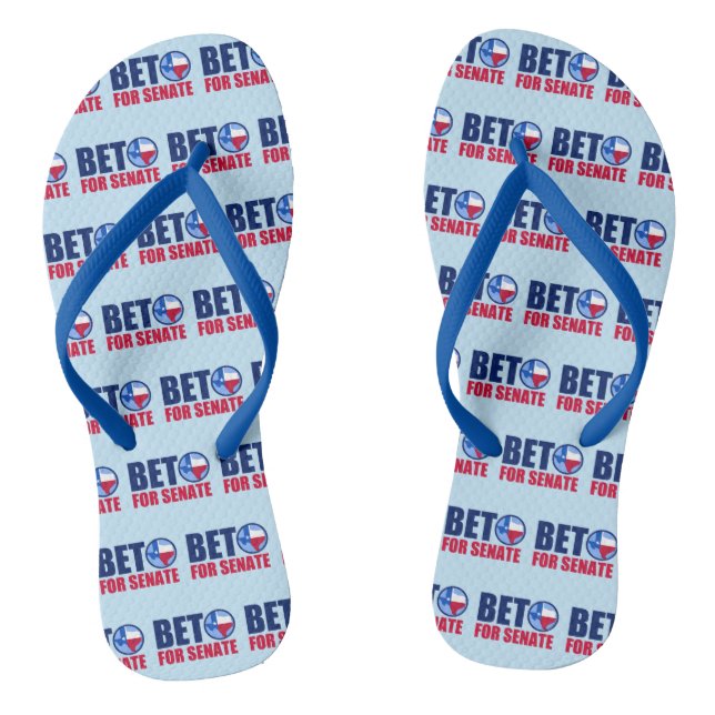 Beto O'Rourke for 2018 Senate Flip Flops (Footbed)