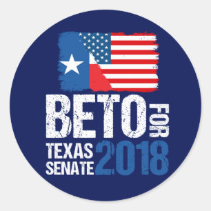 Beto O'Rourke for Texas Senate 2018 Election Classic Round Sticker