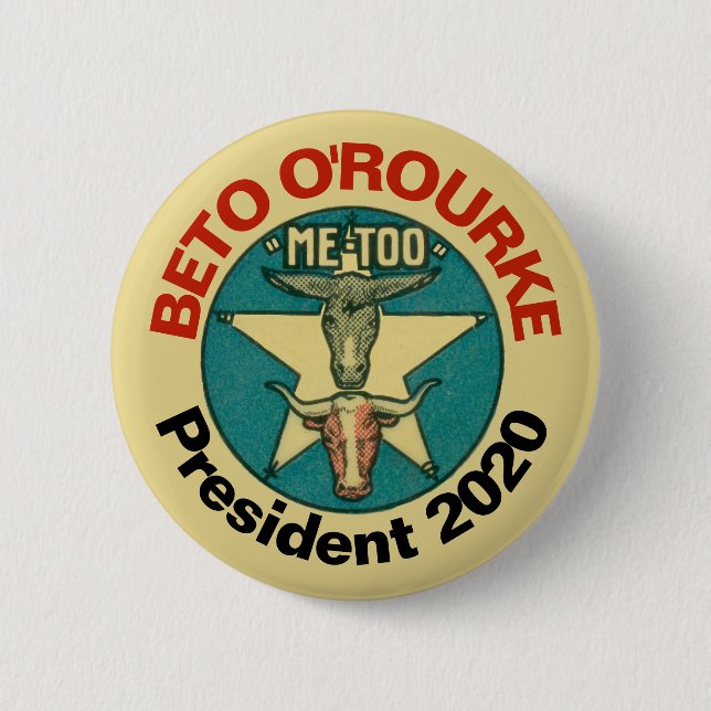 Beto O'Rourke President 2020 6 Cm Round Badge (Front)