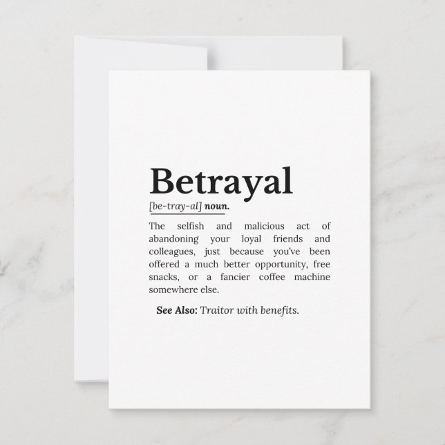 Betrayal Definition Funny Version (Front)