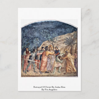 Betrayal Of Christ By Judas Kiss By Fra Angelico Postcard
