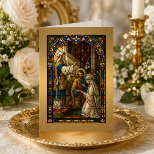 Betrothal of Mary & Joseph Stained Glass Wedding  Card