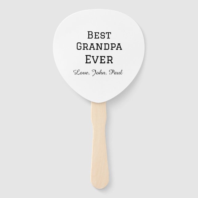 Bets Grandpa ever grandfather gifts simple name Hand Fan (Front)