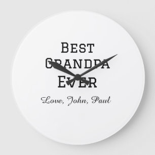 Bets Grandpa ever grandfather gifts simple name Large Clock