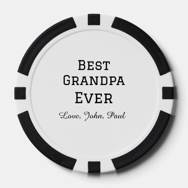 Bets Grandpa ever grandfather gifts simple name Poker Chips (Front)