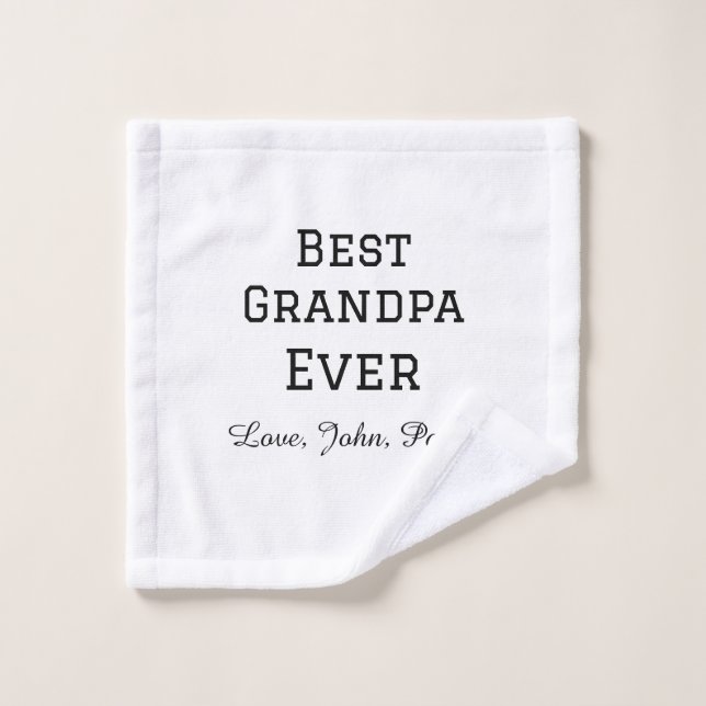 Bets Grandpa ever grandfather gifts simple name Wash Cloth (Wash Cloth)