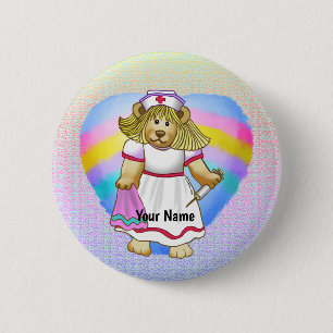 Betsy Bear Nurse  6 Cm Round Badge