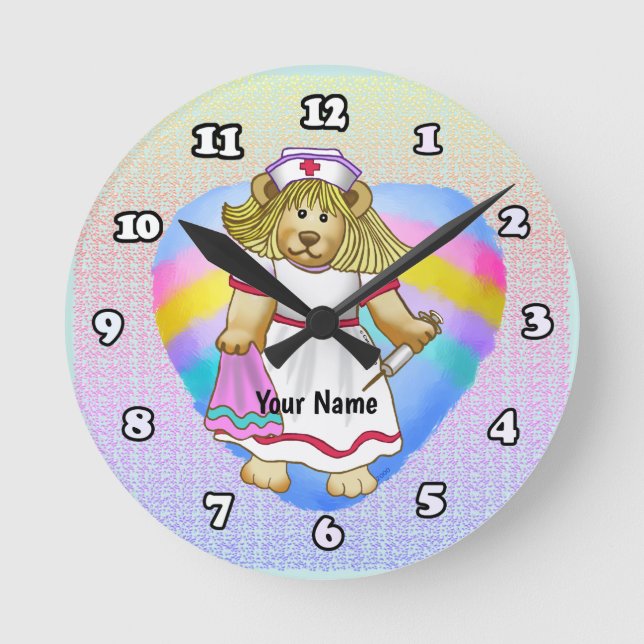 Betsy Bear Nurse Round Clock (Front)