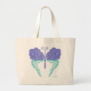 Betsy butterfly tote in aqua and blue