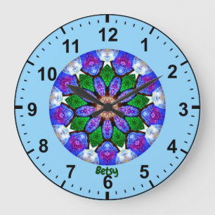 BETSY ~ Painted Shells Fractal ~  Large Clock