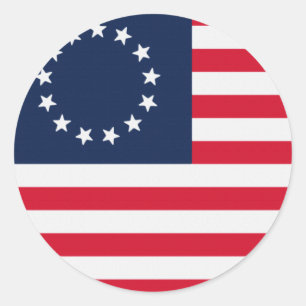 Betsy Ross 13 Stars American Flag Classic Round Sticker