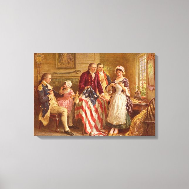 Betsy Ross, 1777 (American History) (USA Patriot) Canvas Print (Front)