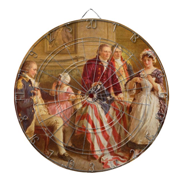 Betsy Ross, 1777 (American History) (USA Patriot) Dartboard (Front)