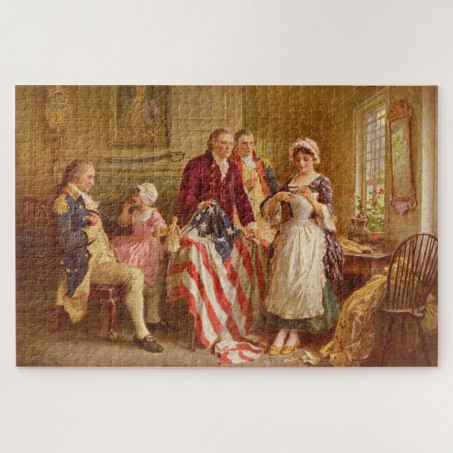 Betsy Ross, 1777 (American History) (USA Patriot) Jigsaw Puzzle (Horizontal)