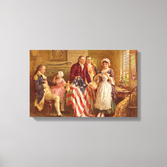 Betsy Ross 1777 by Jean Leon Gerome Ferris Canvas (Front)