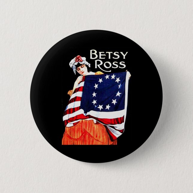 Betsy Ross American Flag 1776 Art 4th Of July Gift 6 Cm Round Badge (Front)
