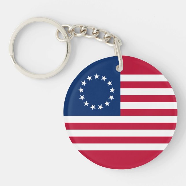 Betsy Ross American Flag Key Ring (Front)