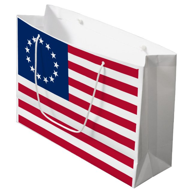 Betsy Ross American Flag Large Gift Bag (Front Angled)
