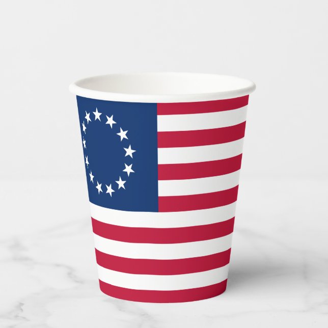 Betsy Ross American Flag Paper Cups (Front)
