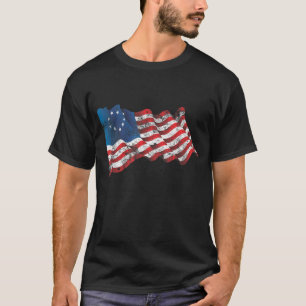 Betsy Ross American Flag - Revolutionary War Flag T-Shirt