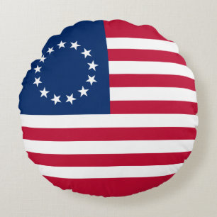 Betsy Ross American Flag Round Cushion