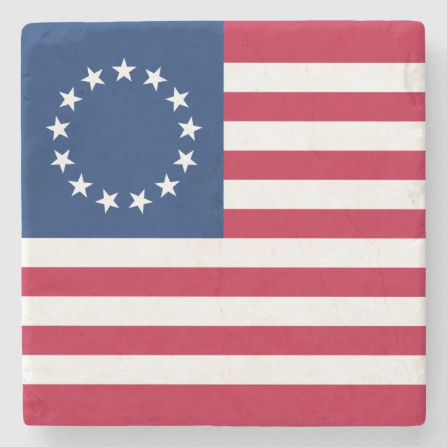 Betsy Ross American Flag Stone Coaster (Front)